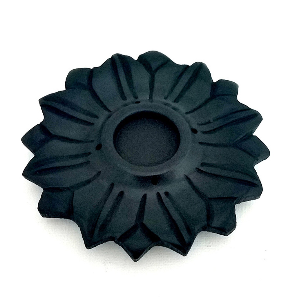 INCENSE & CONE HOLDER Black Stone LOTUS