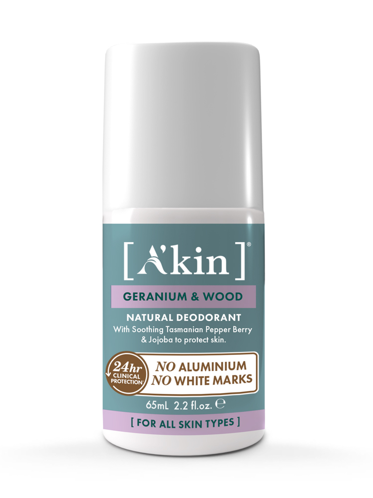 A’KIN | Geranium & Wood Roll-On Deodorant 65ml