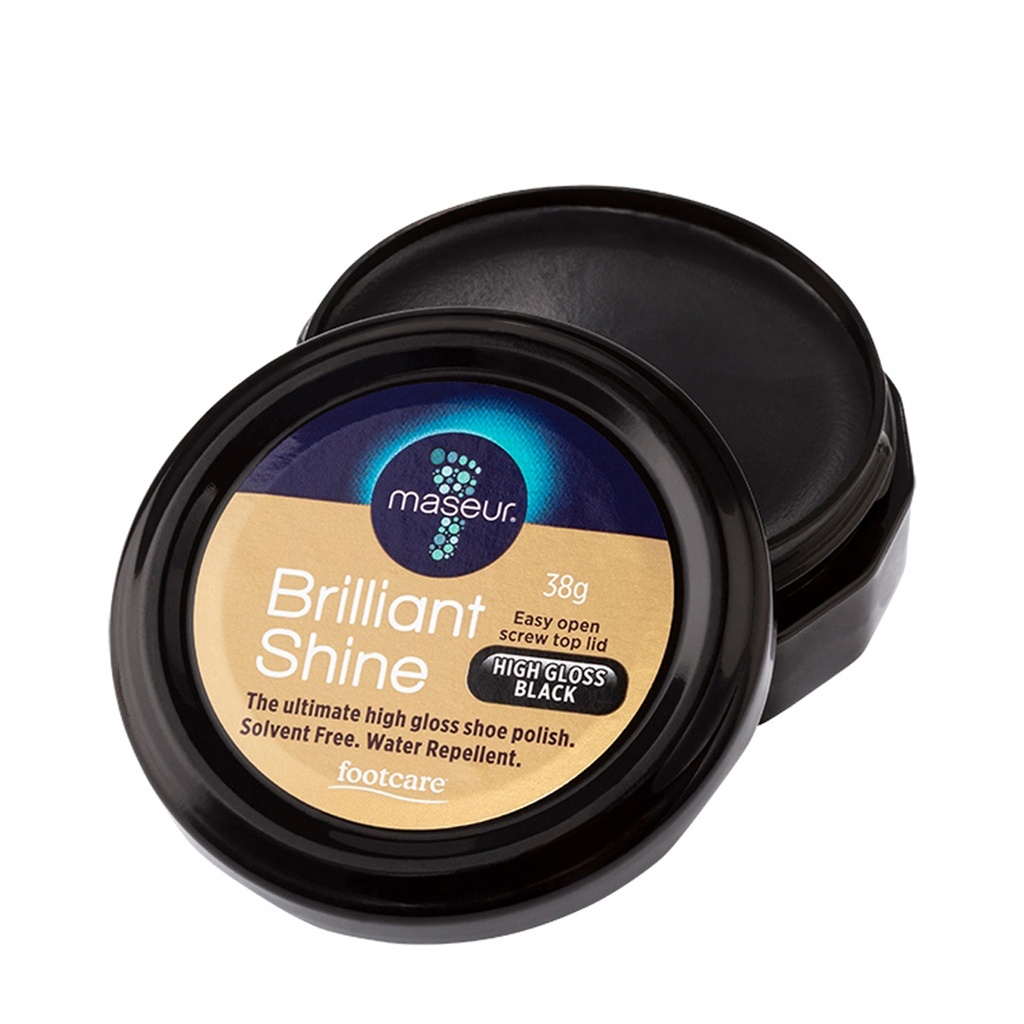MASEUR | Brilliant Shine Shoe Polish High Gloss Black 38g