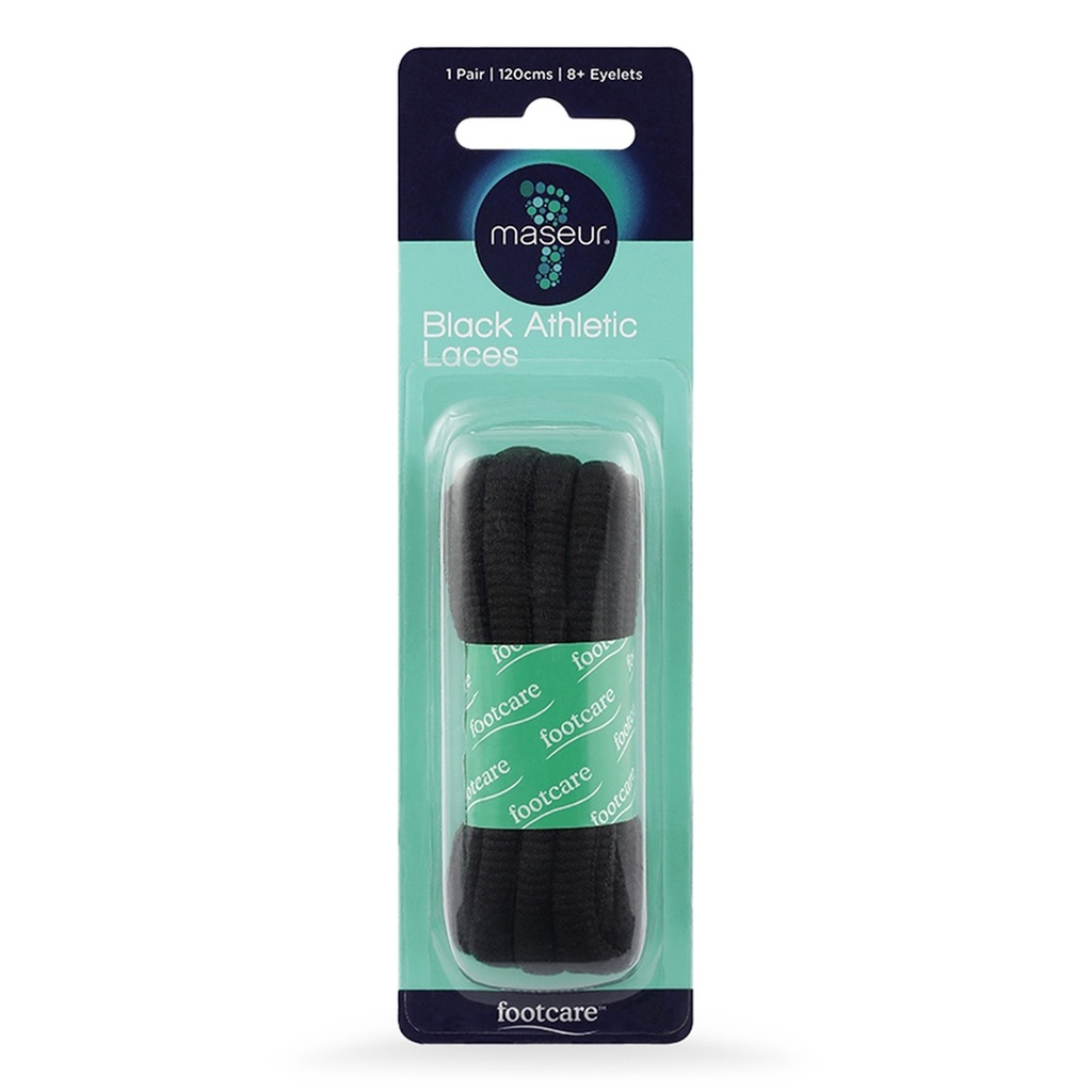 MASEUR | Athletic Laces Black 120cm, 1 Pair