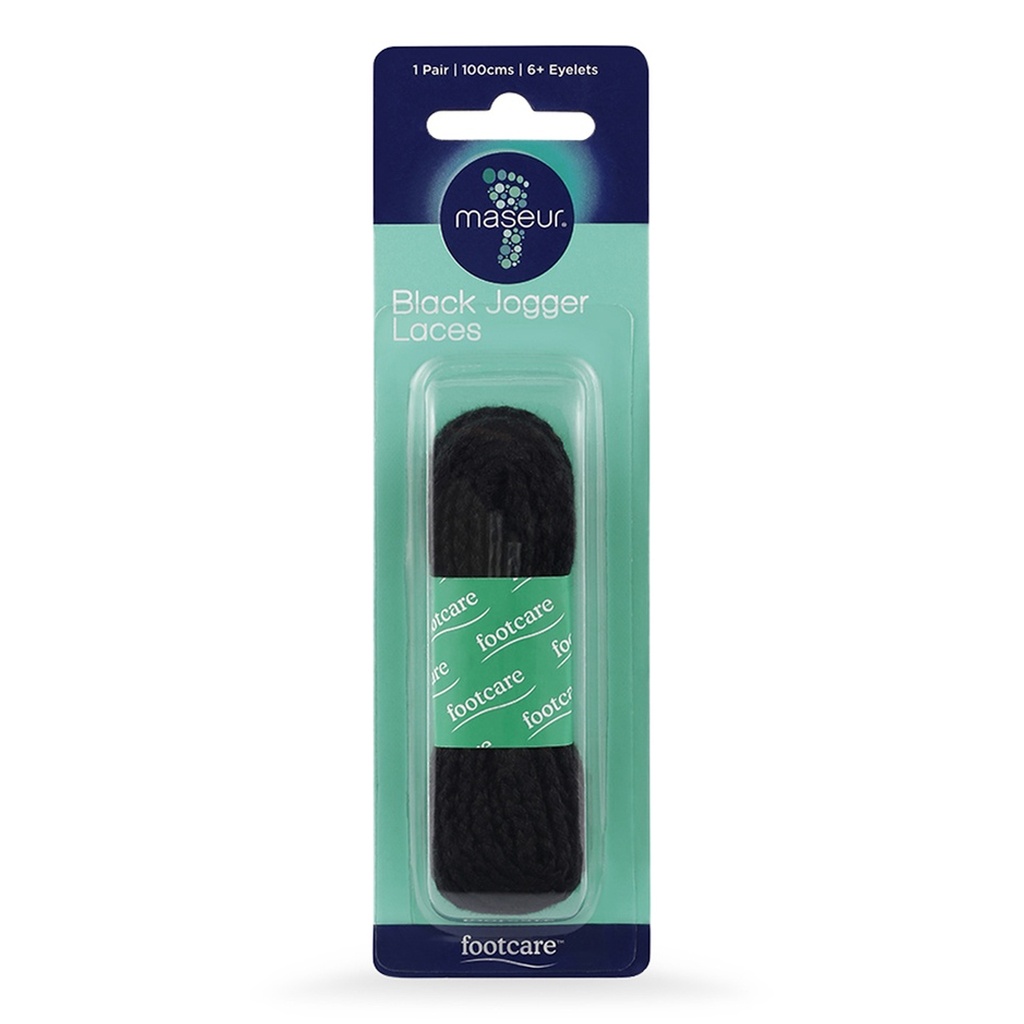 MASEUR | Black Jogger Laces 100cm, 1 Pair