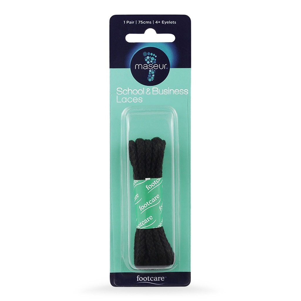 MASEUR | School & Business Laces Black 75cm, 1 Pair