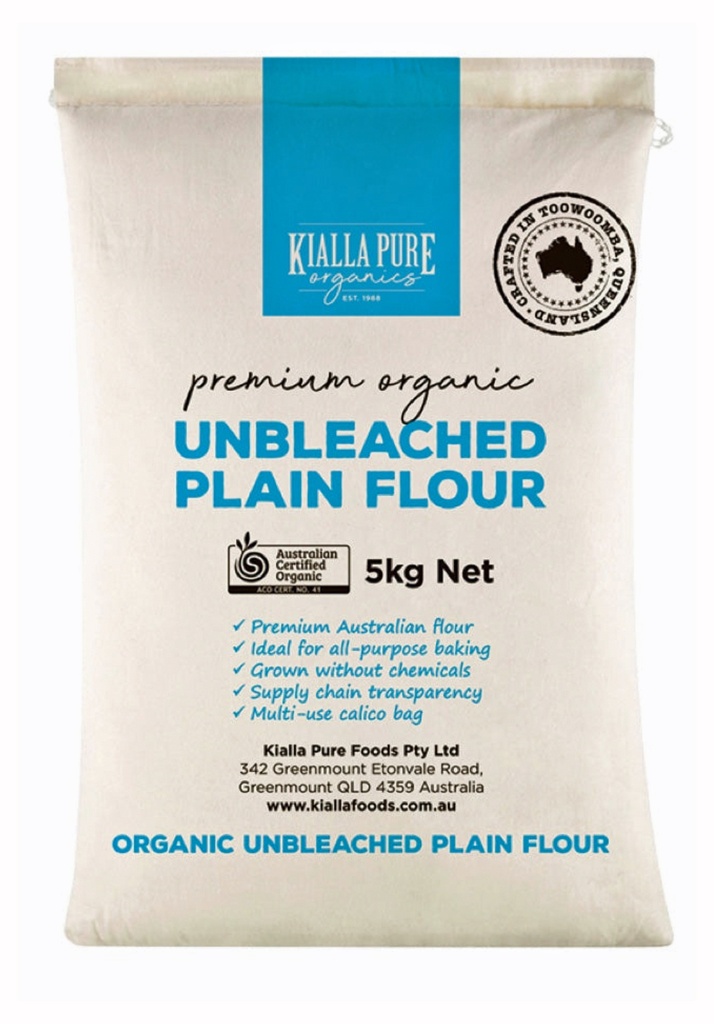 KIALLA | Flour Unbleached White Plain Organic (Calico Bag) 5kg