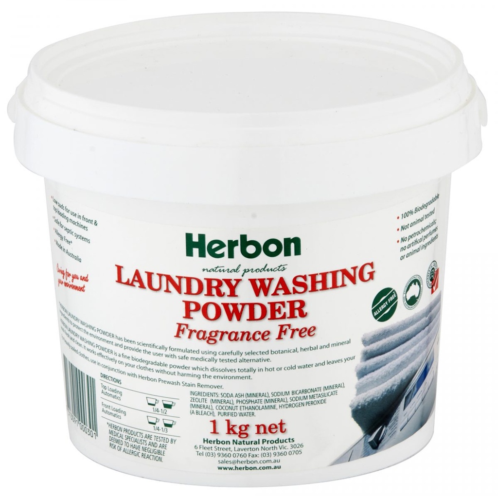 HERBON | Laundry Washing Powder - Fragrance Free 1kg