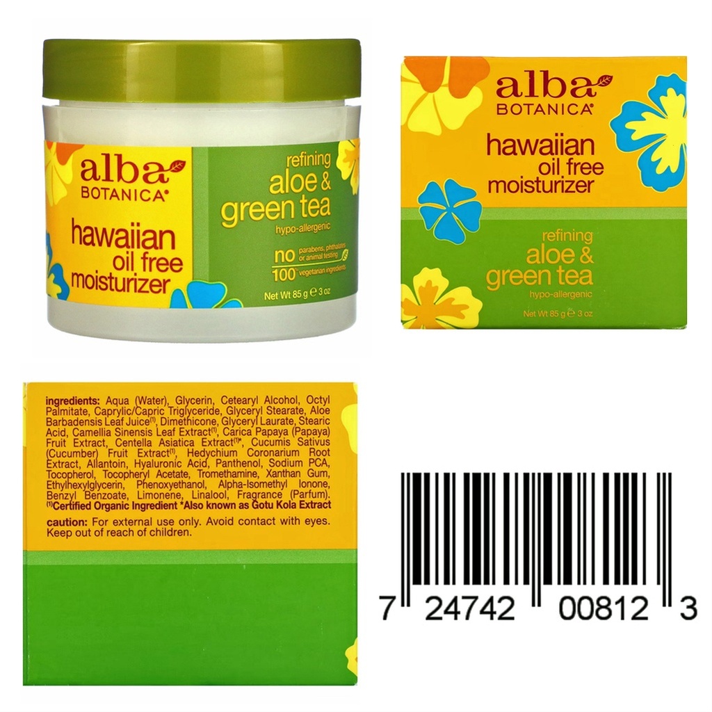 ALBA HAWAIIAN | Moisturiser Aloe & Green Tea Oil-Free 85g