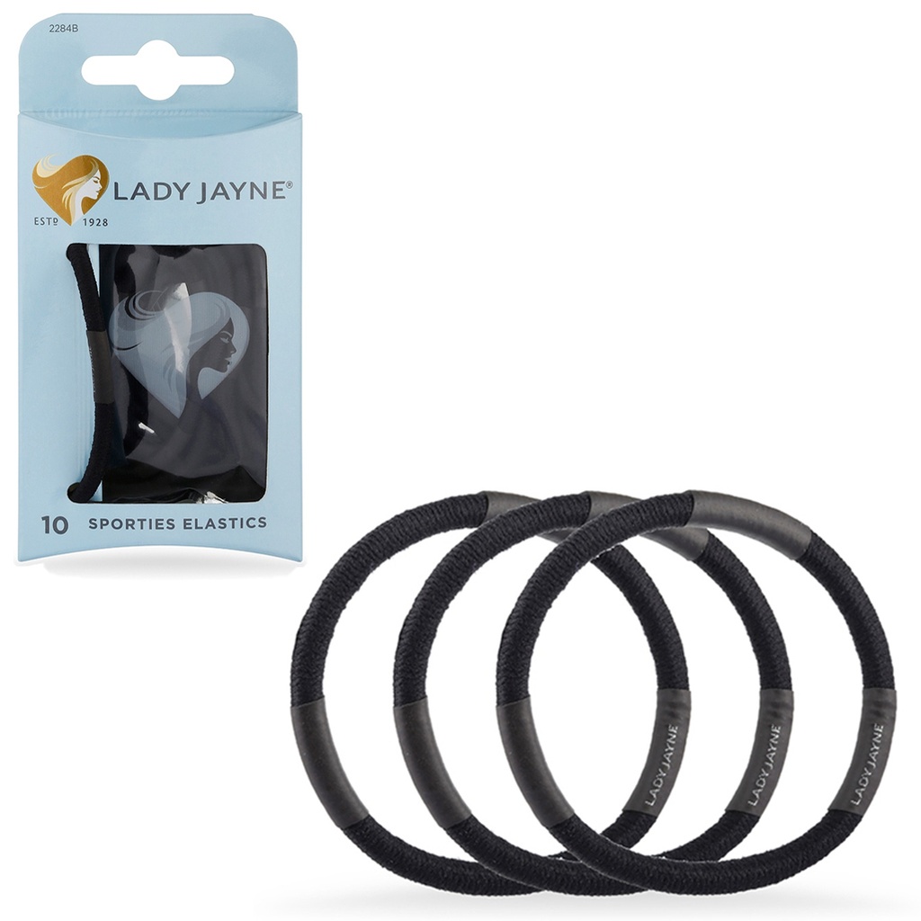 LADY JAYNE | Black Super Hold Thick Elastics - Pk 10