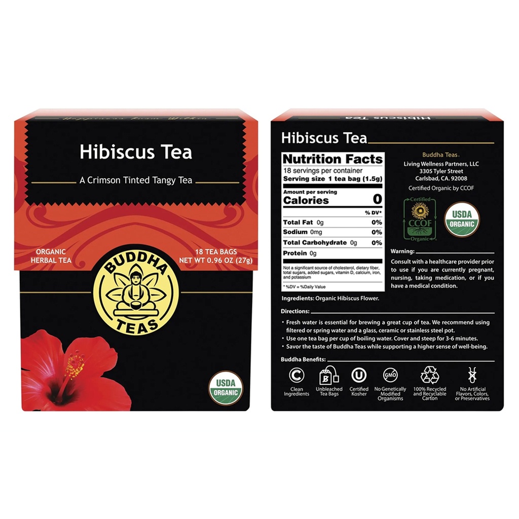 佛陀茶｜有機草本茶包 芙蓉花茶 18 包裝