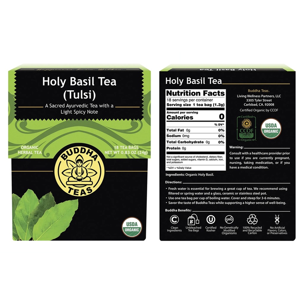 佛陀茶｜有机草本茶包 神圣罗勒茶（印度九层塔）18 包装