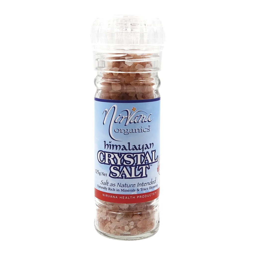 NIRVANA ORGANICS | Himalayan Salt Granules Glass Grinder 125g