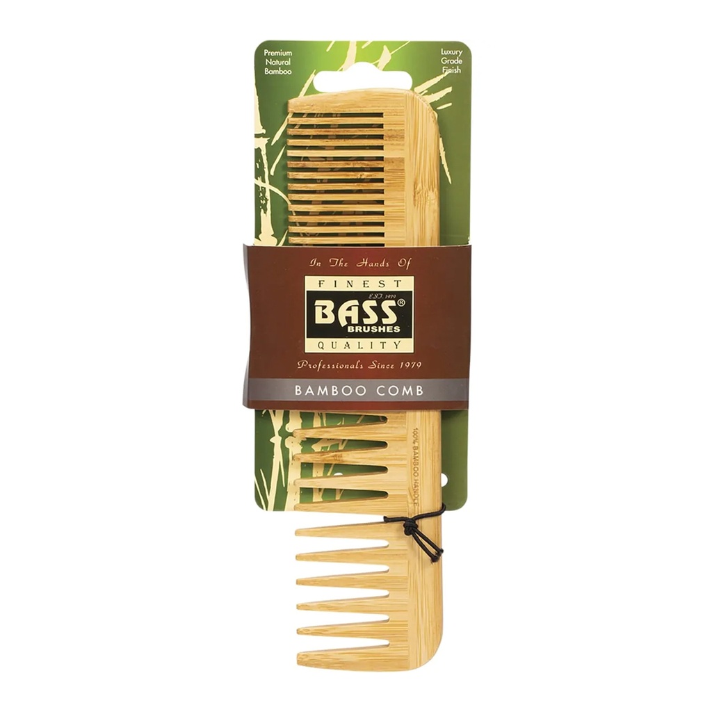 BASS BRUSHES | Bamboo Comb Large Wide & Fine Tooth