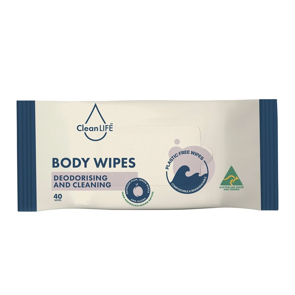 CLEANLIFE｜身體無塑料濕巾 除臭和清潔 40張裝