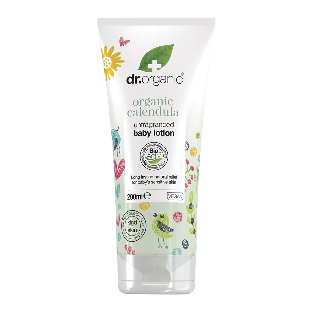DR ORGANIC｜無香料有機金盞花嬰兒護膚乳液 200毫升