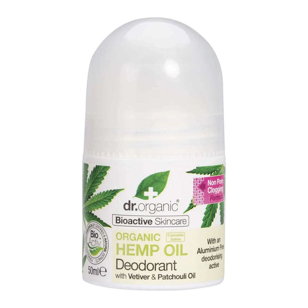 DR ORGANIC | Roll-On Deodorant Organic Hemp Oil 50ml