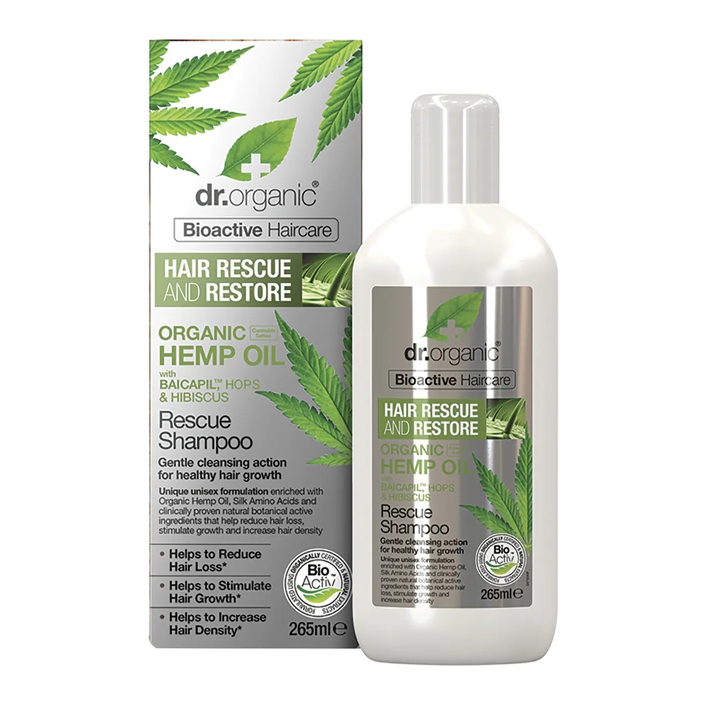 DR ORGANIC | Rescue & Restore Shampoo Organic Hemp Oil 265ml