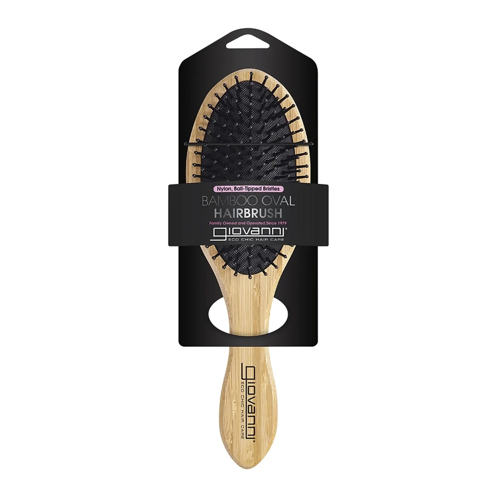 GIOVANNI | Bamboo Hair Brush Oval Nylon Ball Tipped Bristles