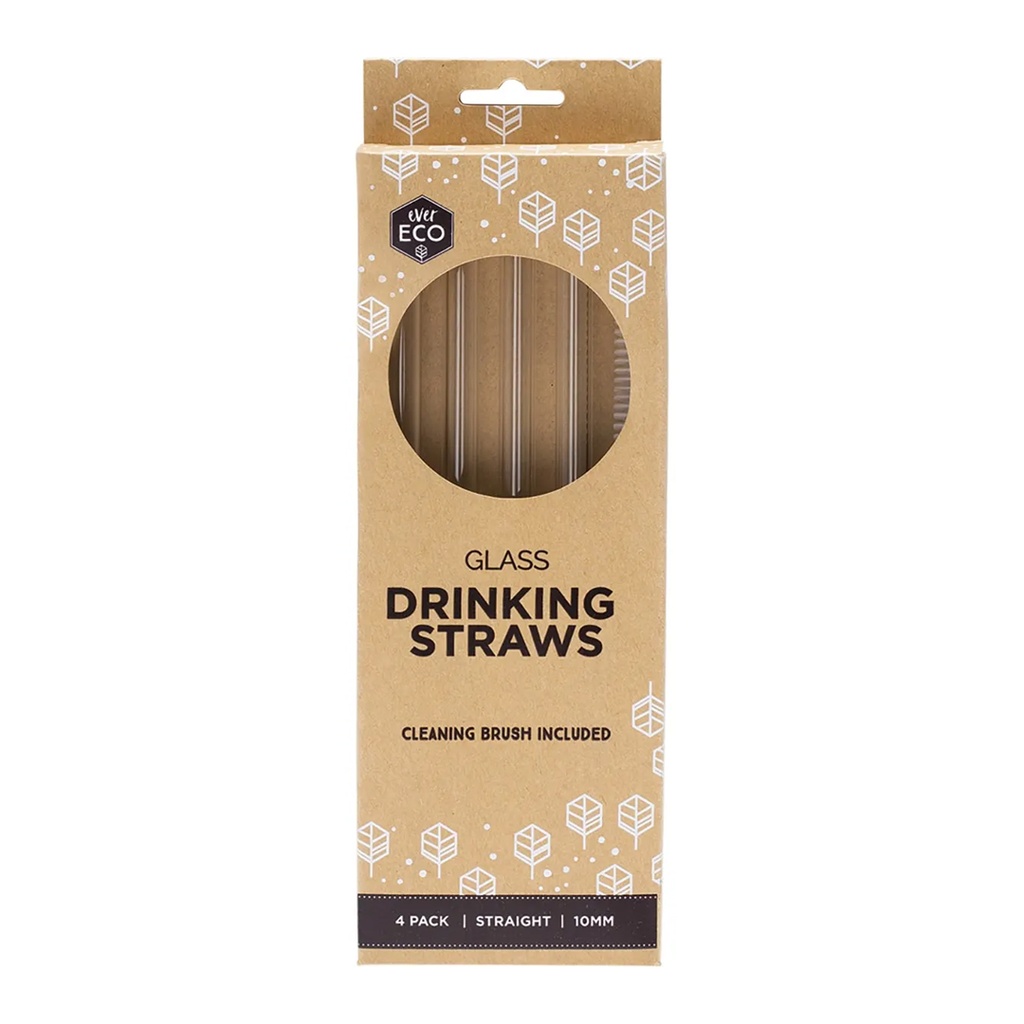 EVER ECO | Glass Straws Straight 4pk