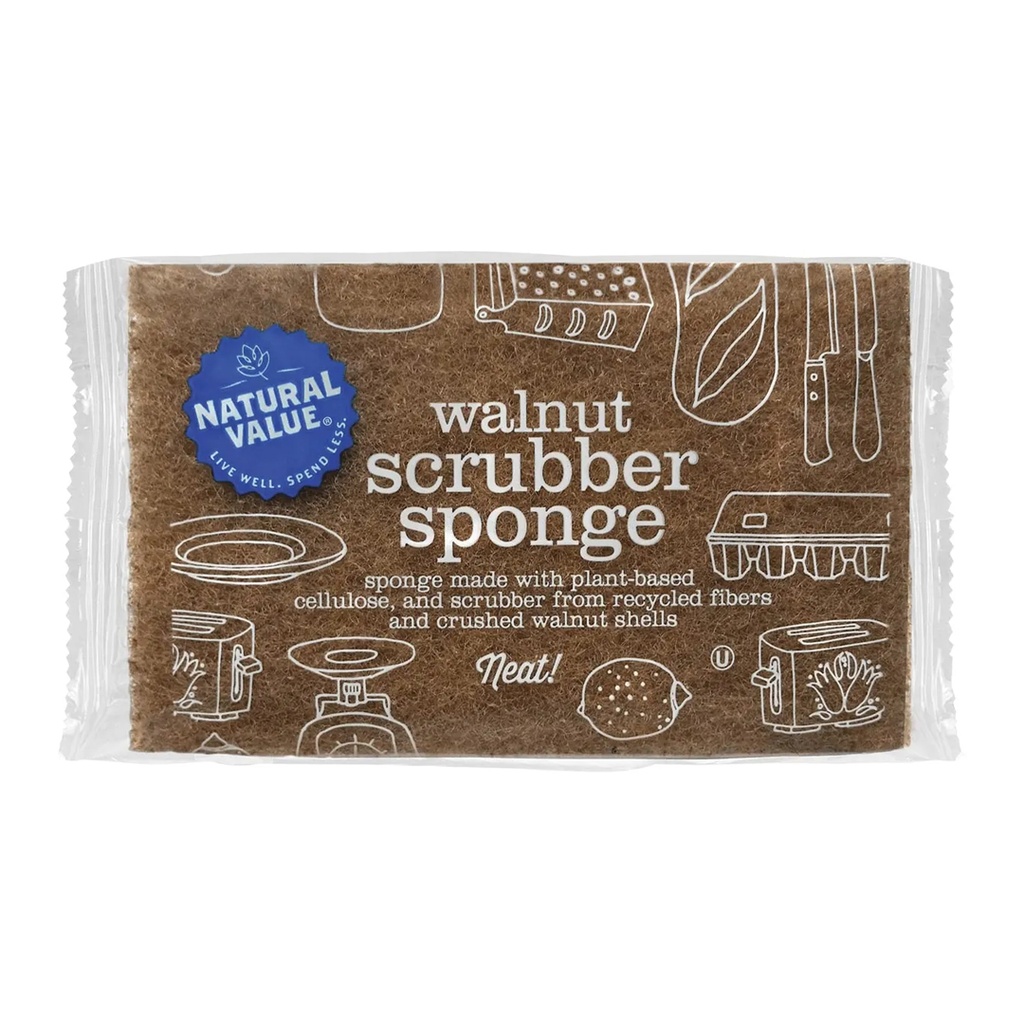 NATURAL VALUE | Walnut Scrubber Sponge
