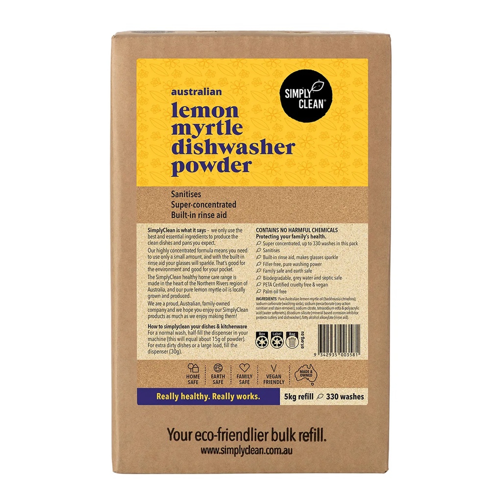 SIMPLY CLEAN | Dishwasher Powder Lemon Myrtle 5kg