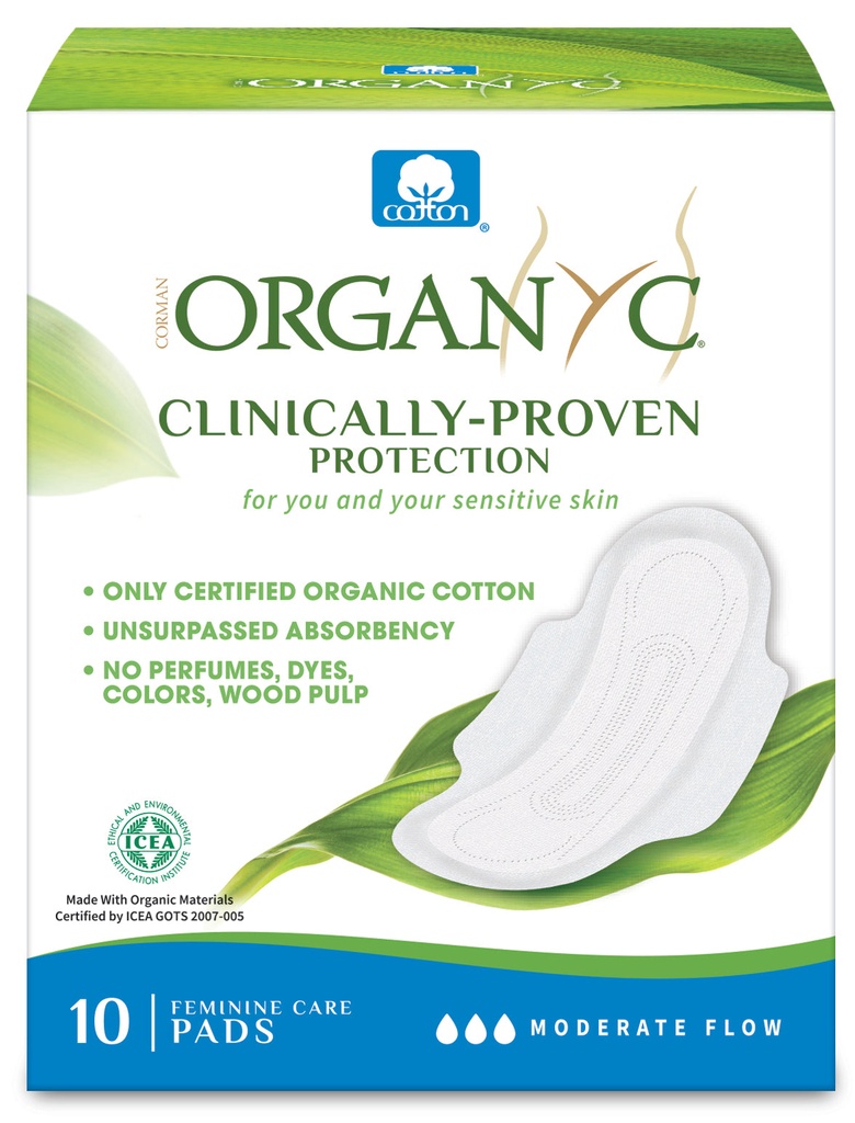 ORGANYC | Ultra-Thin Pads - Moderate Wings, 10 pads