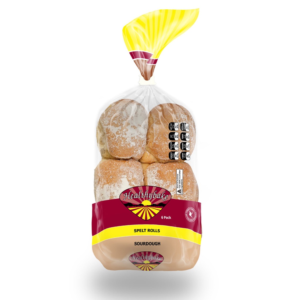 HEALTHYBAKE | Organic White Spelt Rolls Sourdough, Pack of 6 Packs