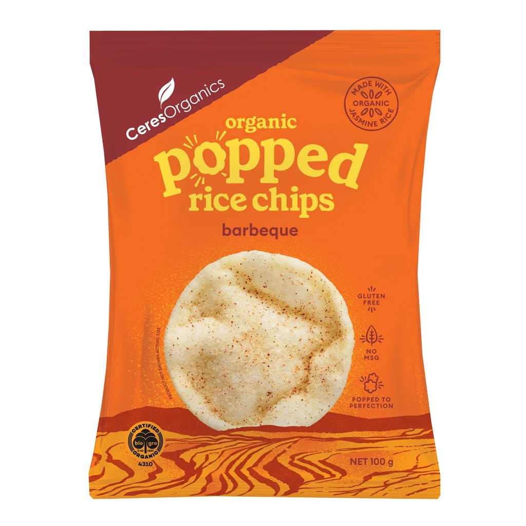 CERES ORGANICS | Popped Rice Chips BBQ, 100g