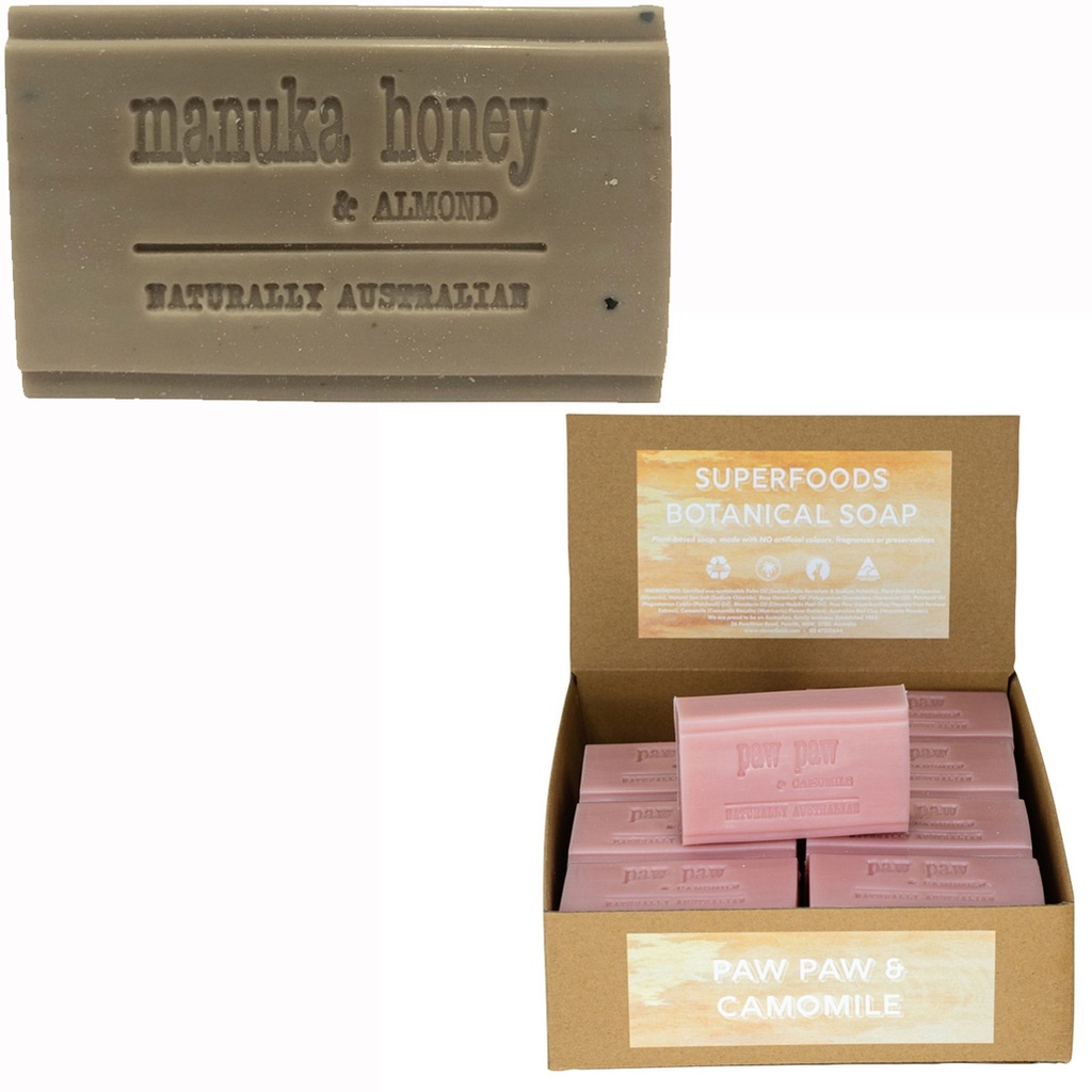 CLOVER FIELDS | Superfood Botanical Manuka Honey & Almond Soap, 150g