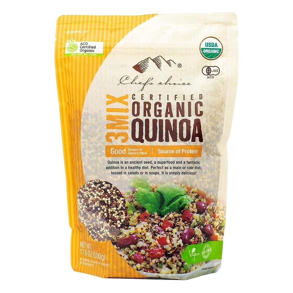 CHEF'S CHOICE | Organic 3-Coloured Mixed Quinoa, 500g