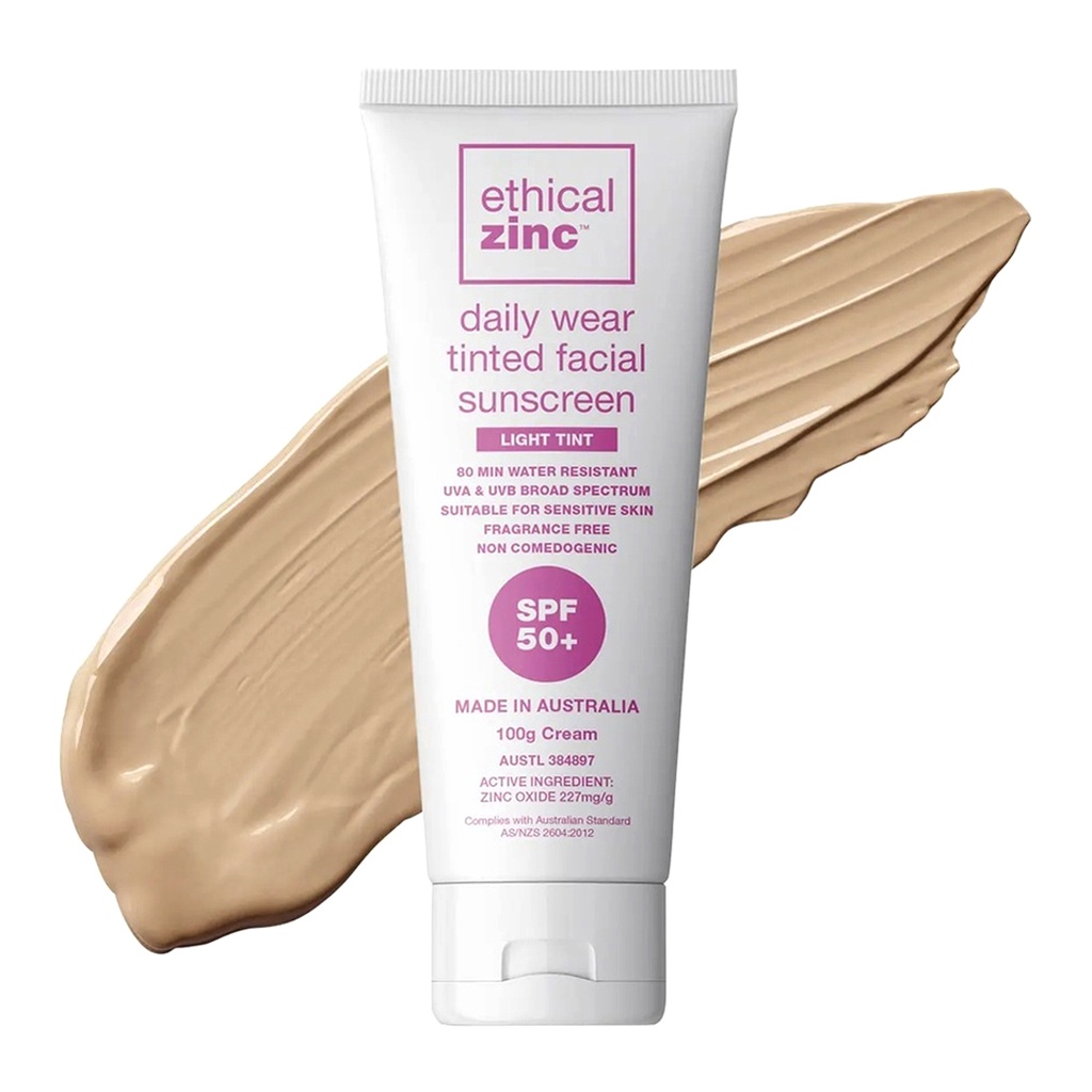 ETHICAL ZINC | Daily Wear Tinted Facial Sunscreen Light Tint SPF 50+ 100g