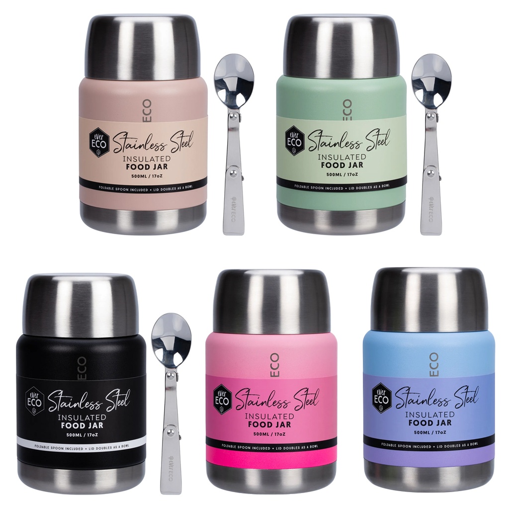 EVER ECO | Insulated Stainless Steel Food Jar, 500ml - assorted colour
