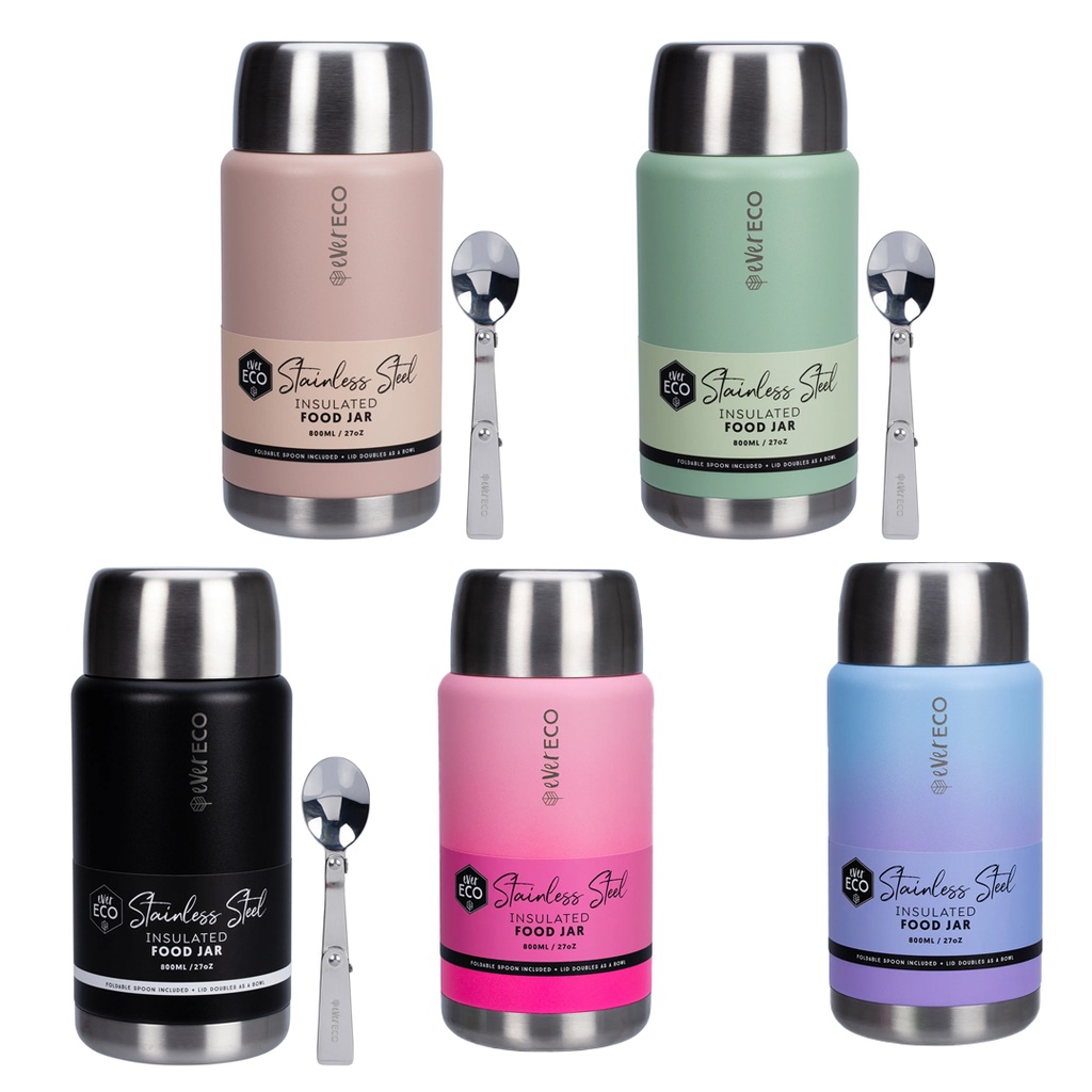 EVER ECO | Insulated Stainless Steel Food Jar, 800ml - assorted colour