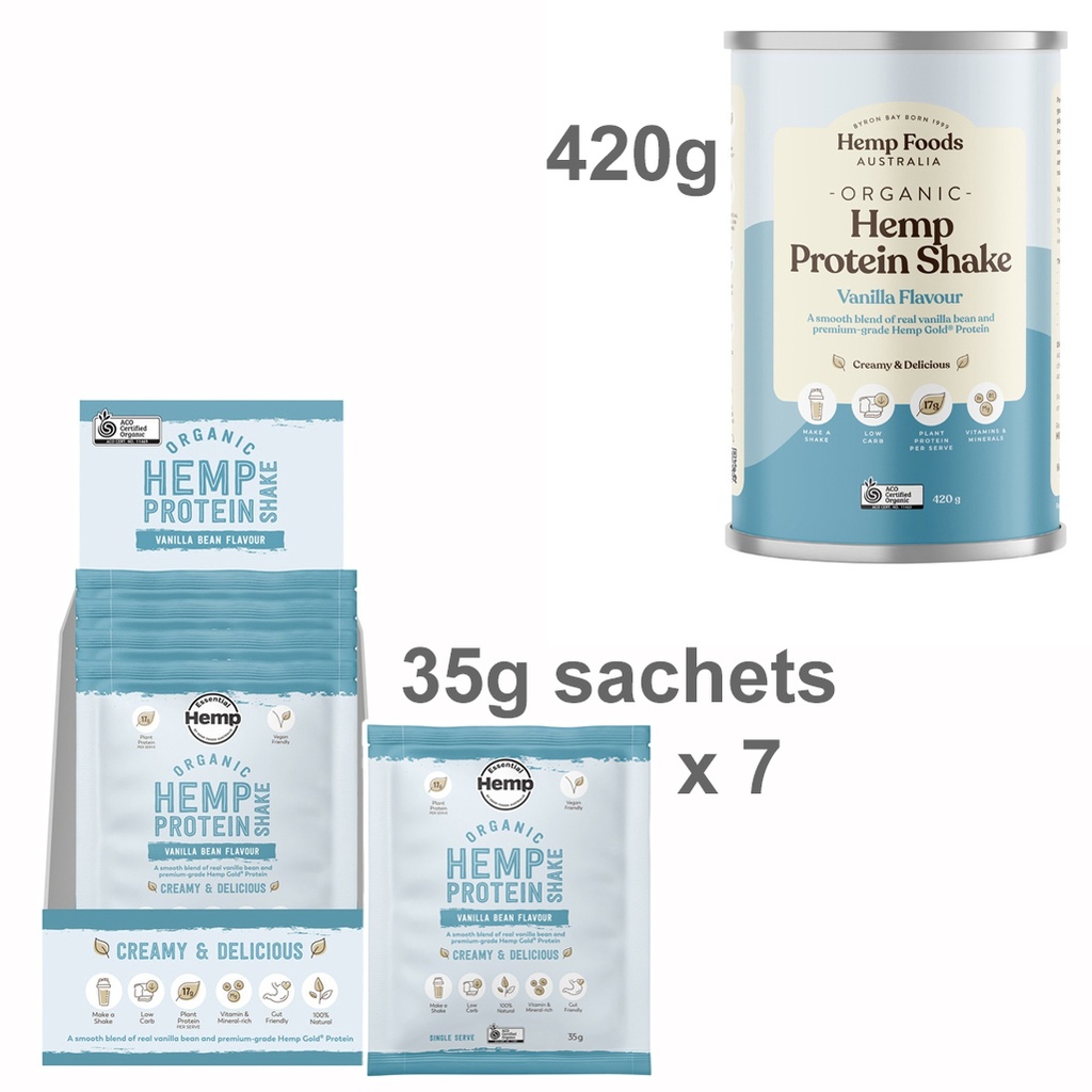 HEMP FOODS AUSTRALIA | Organic Hemp Protein Shake Vanilla Bean