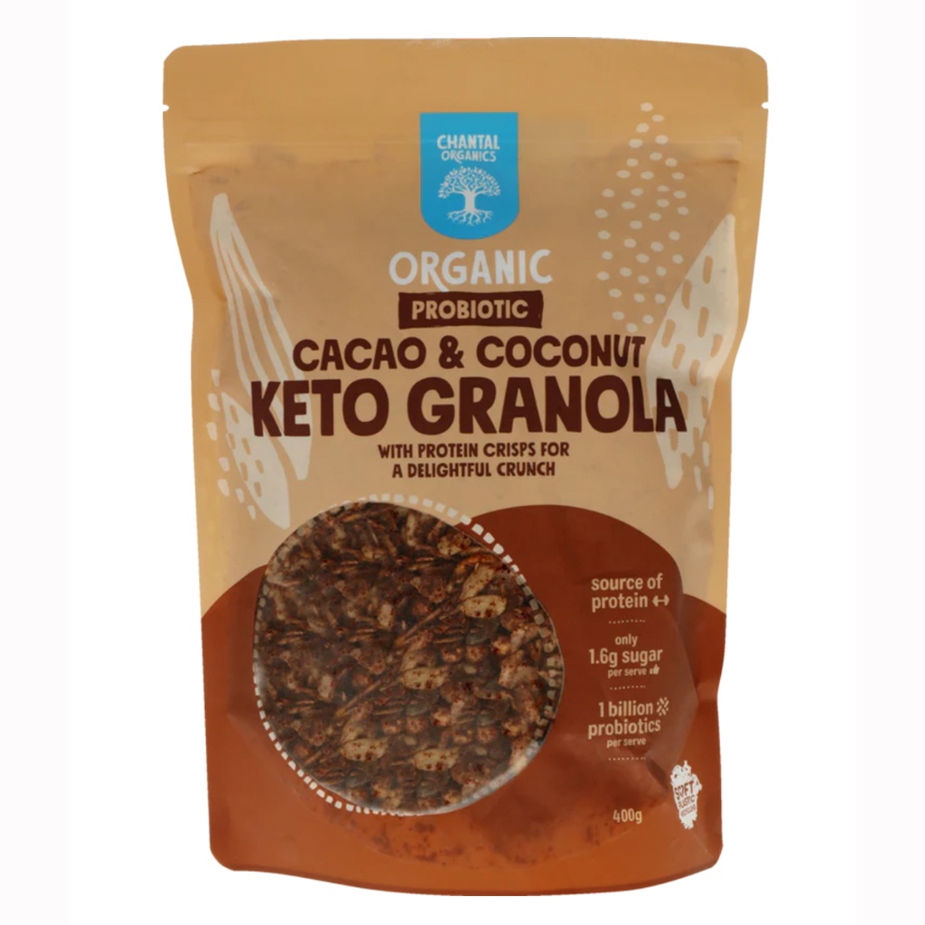 CHANTAL ORGANICS | Probiotic Cacao & Coconut Keto Granola 400g