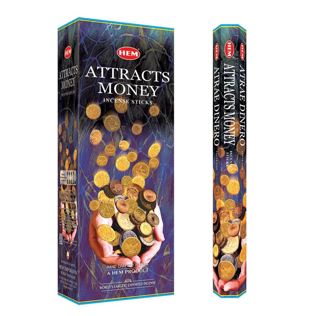 HEM | Incense Hex ATTRACTS MONEY - 1 pack /20sticks or 1 bx /6packs