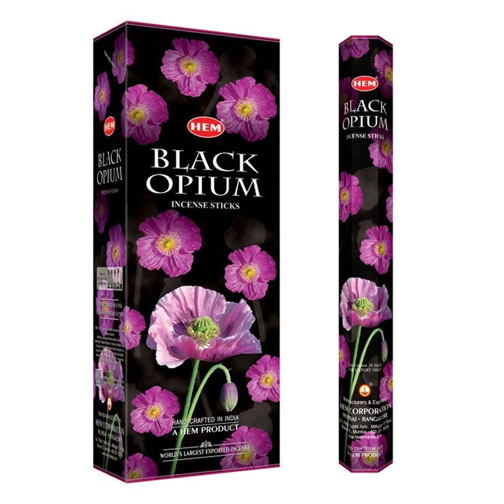 HEM | Incense Hex BLACK OPIUM - 1 pack /20sticks or 1 bx /6packs
