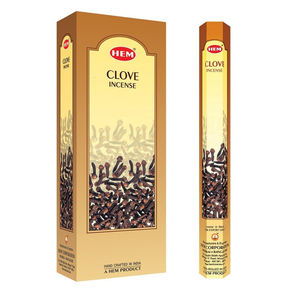 HEM | Incense Hex CLOVE - 1 pack /20sticks or 1 bx /6packs