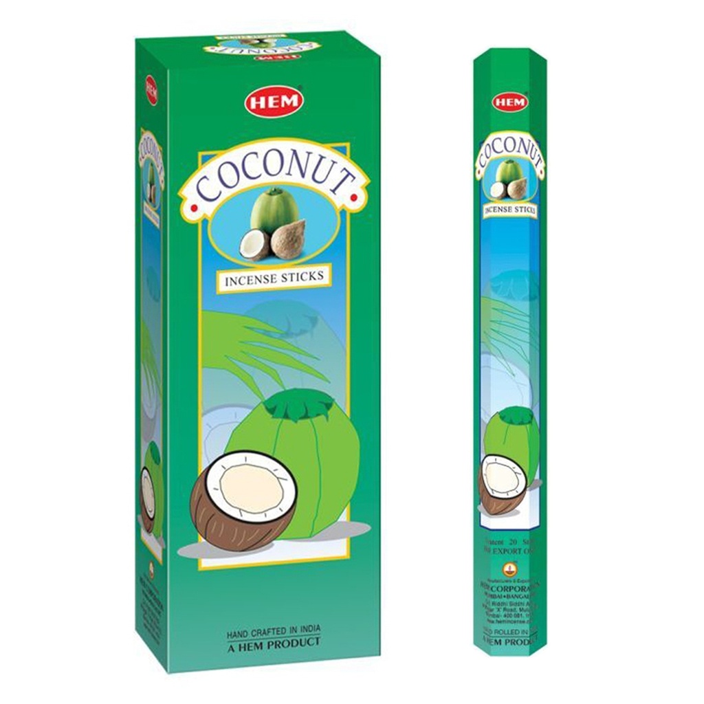 HEM | Incense Hex COCONUT - 1 pack /20sticks or 1 bx /6packs