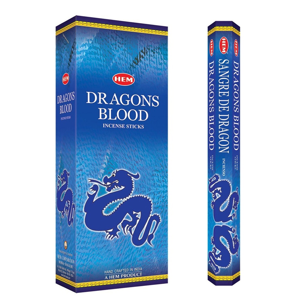HEM | Incense Hex DRAGONS BLOOD Blue - 1 pack /20sticks or 1 bx /6packs