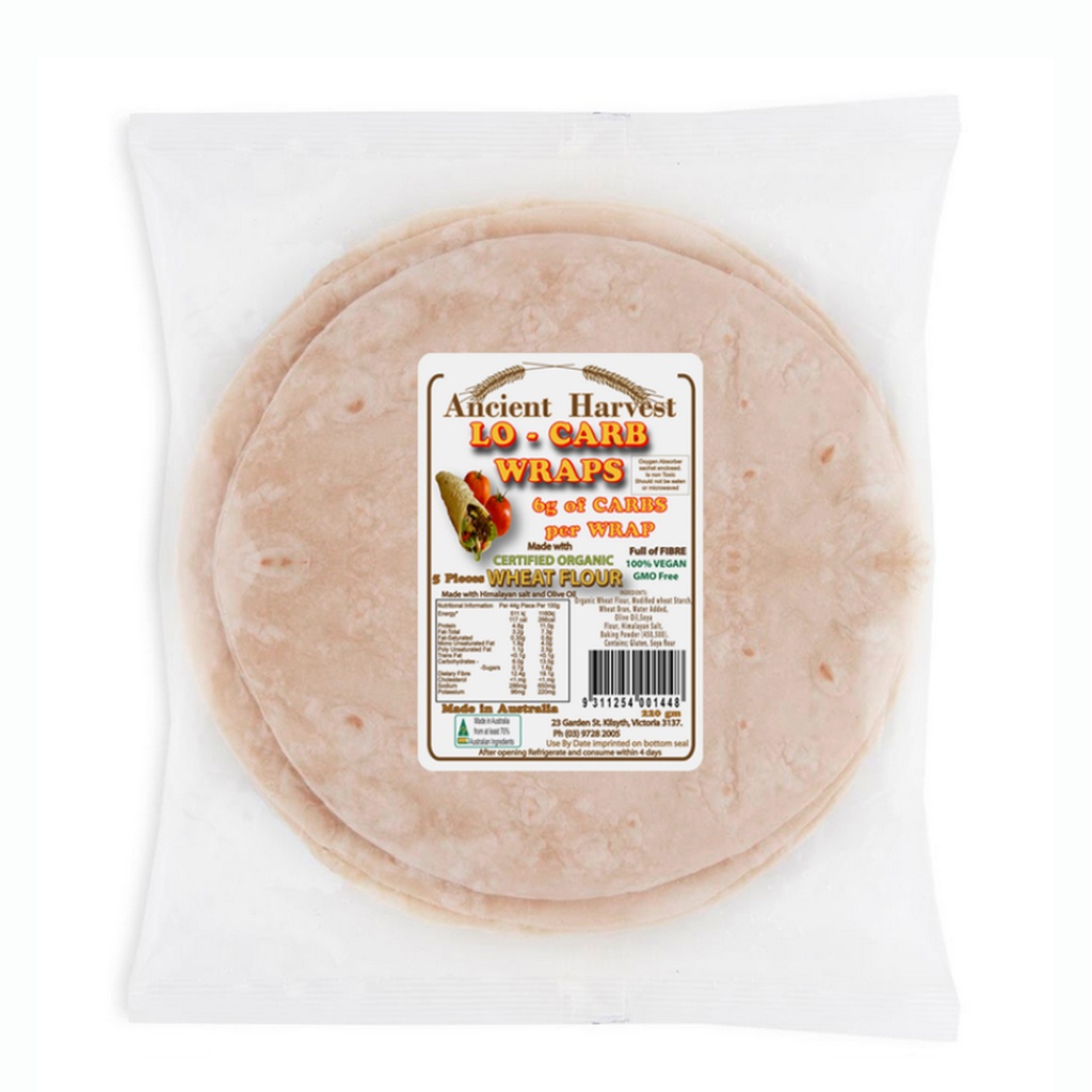 ANCIENT HARVEST | Organic Lo-Carb Wraps 220g