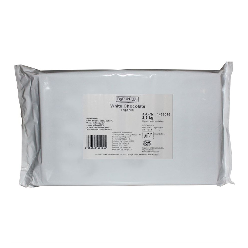 ORGANIC TIMES | White Couverture Chocolate 2.5kg