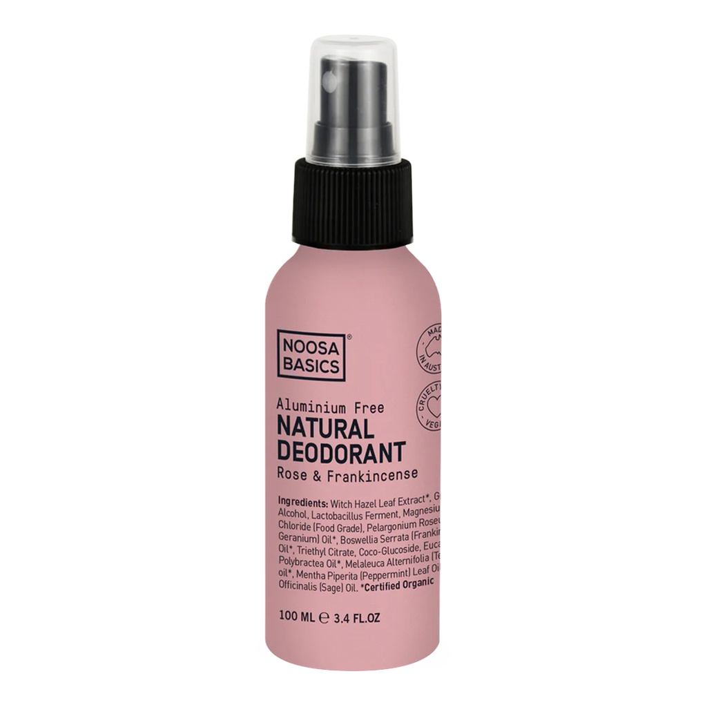 NOOSA BASICS | 自然除臭喷雾 - 玫瑰与乳香，100ml