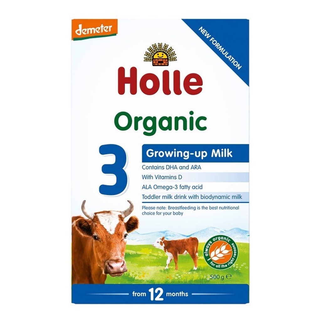 HOLLE | 有机牛奶幼儿配方3，含DHA，500克