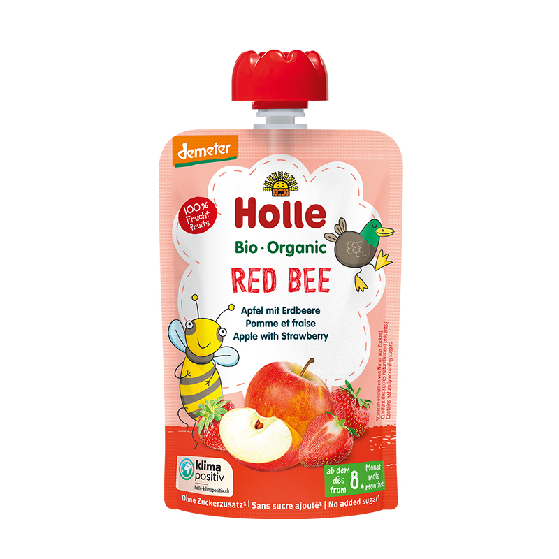 HOLLE | 有机苹果与草莓果泥 100克