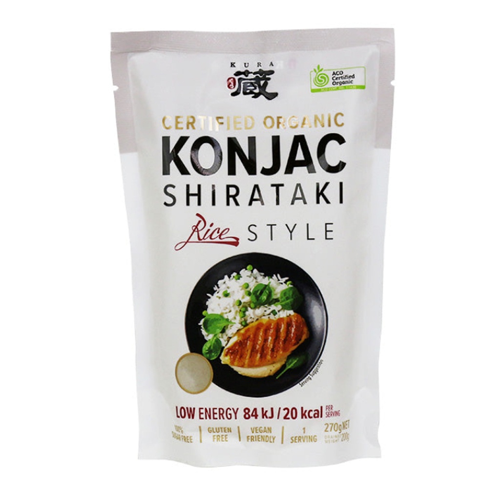 KURA ORGANIC | Organic Konjac Shirataki Rice Style 270g