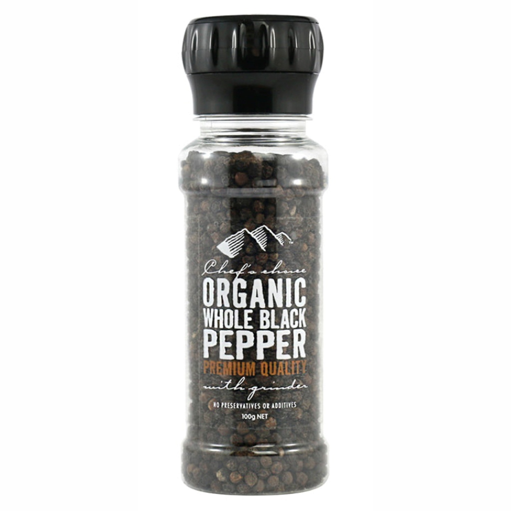 CHEF'S CHOICE | Organic Whole Black Pepper Grinder, 100g