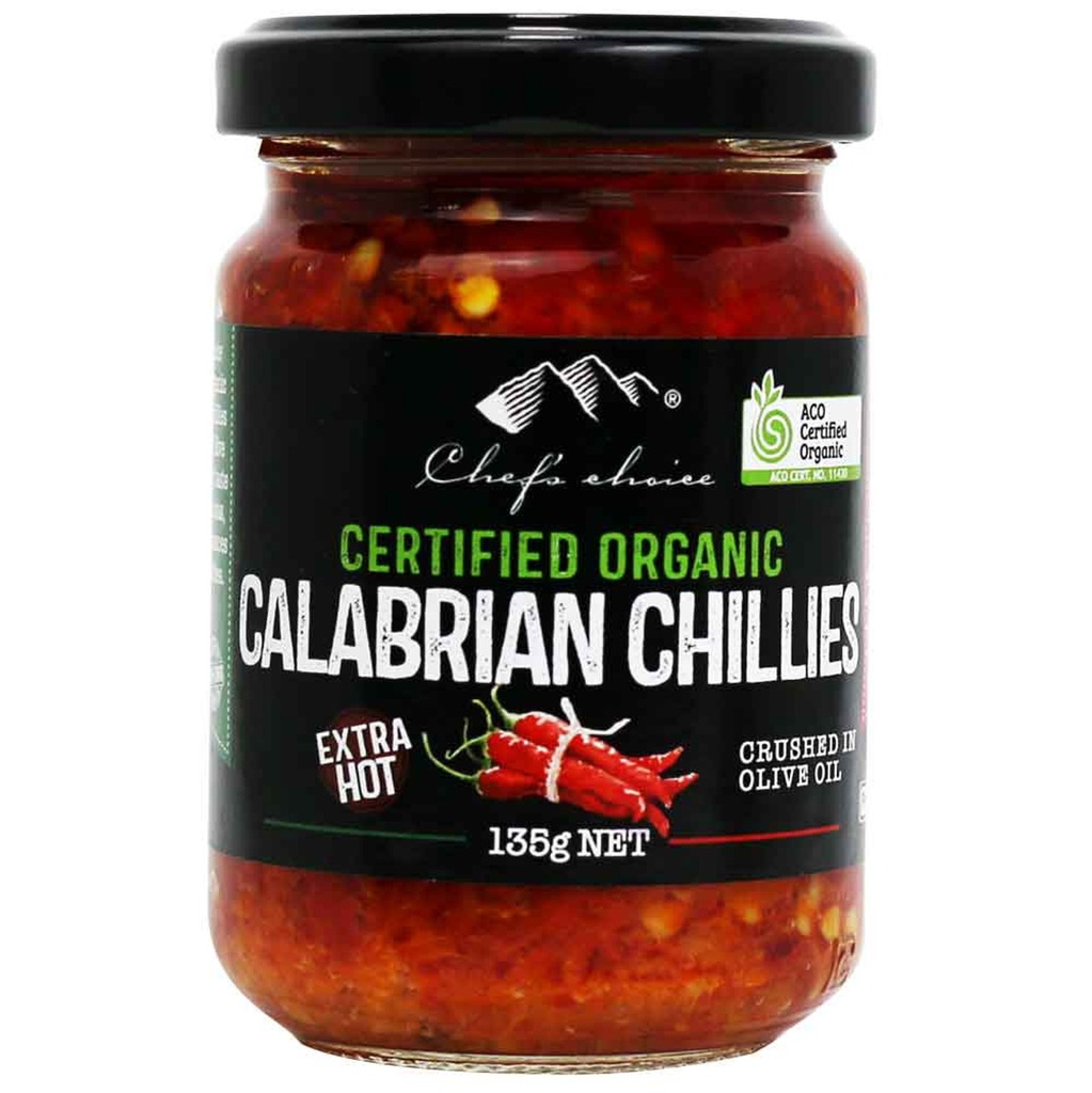 CHEF'S CHOICE | Organic Calabrian Crushed Chillies in Olive Oil Extra Hot, 135g