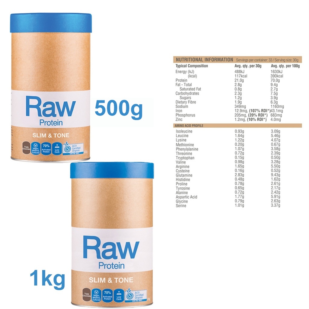 AMAZONIA | Raw Protein Slim & Tone Triple Chocolate 【Certified Organic】