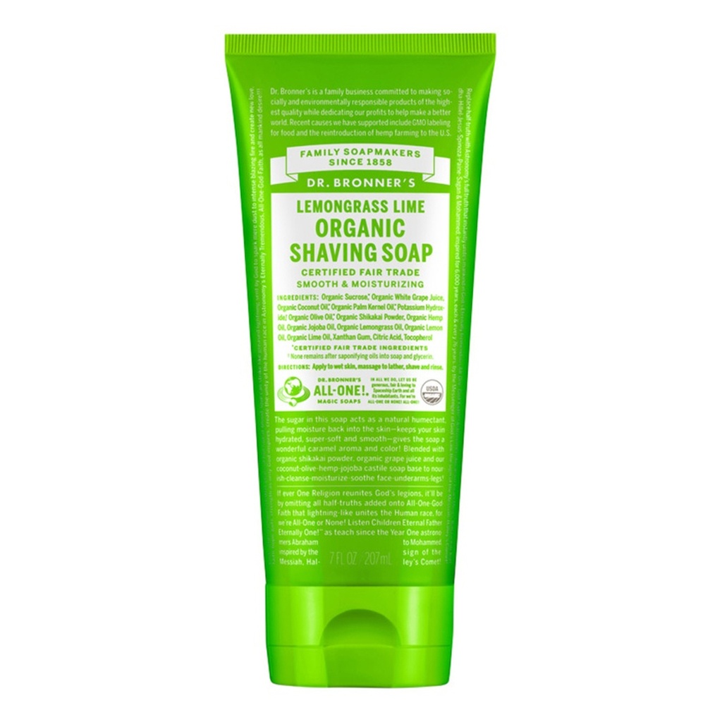 DR. BRONNER'S | Organic Shaving Soap Lemongrass Lime, 207ml