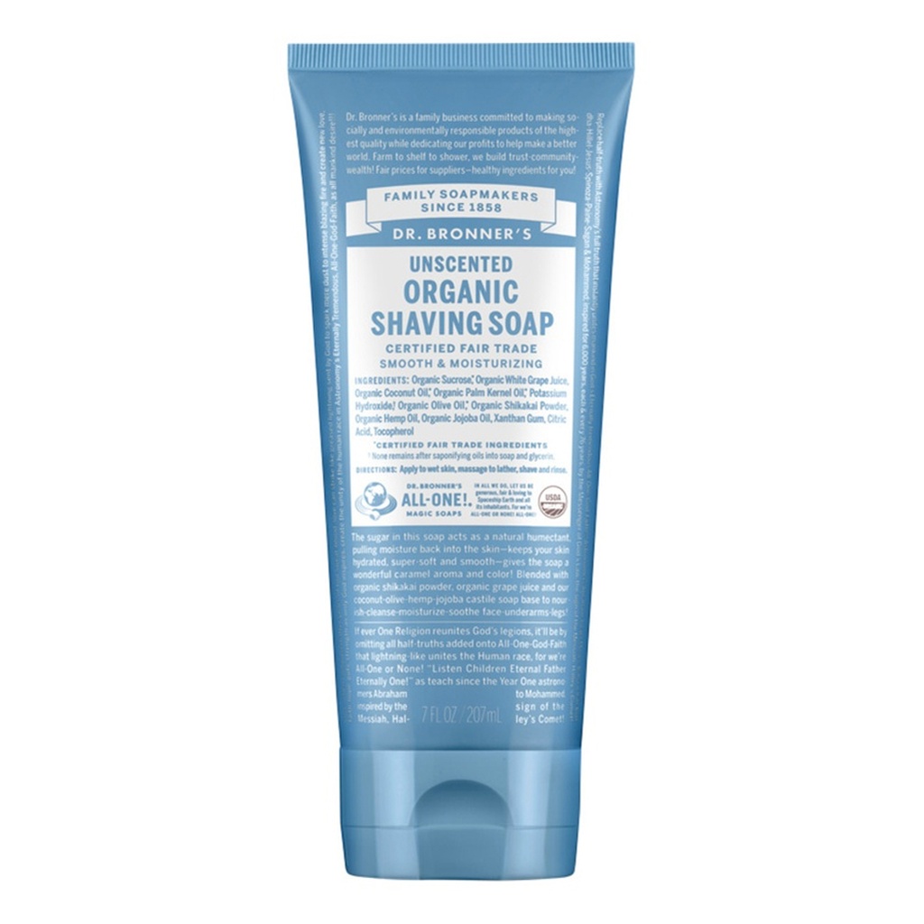 DR. BRONNER'S | Organic Shaving Soap Unscented, 207ml