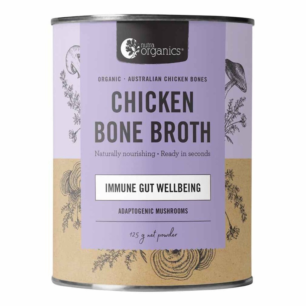 NUTRA ORGANICS | Organic Bone Broth Chicken Adaptogenic Mushrooms 125g