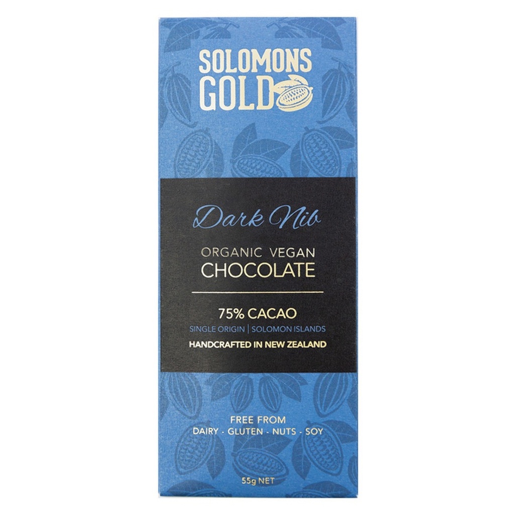 SOLOMONS GOLD | 有機純素黑巧克力碎粒 (75%可可) 55g
